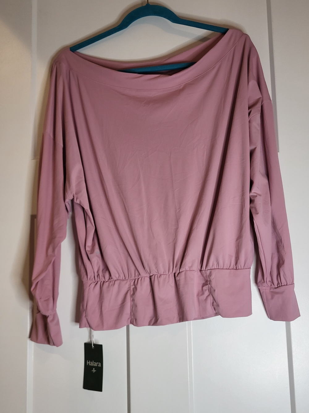 HALARA Dusty Rose Long Sleeve Boatneck Top